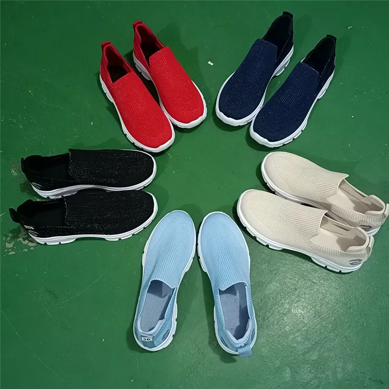 Breathable Women Vulcanized Shoes High Quality Women Sneakers Slip on Flats Shoes Women Loafers Plus Size 43 Walking Flat Shoes