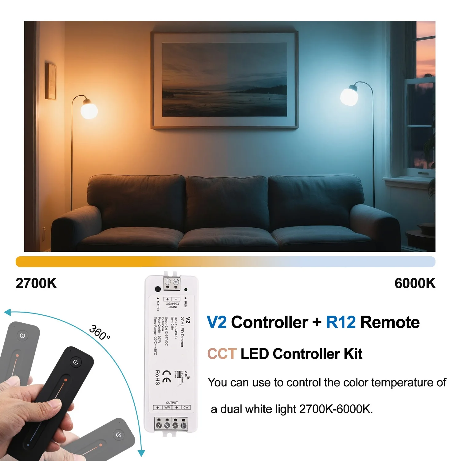 Фото V1 Светодиодный контроллер R11 RF Remote V2 R12 V3 R13 Беспроводной светодиодный диммер для затемнения светодиодных лент CCT RGB COB 2835 5050 светодиодного освещения №3
