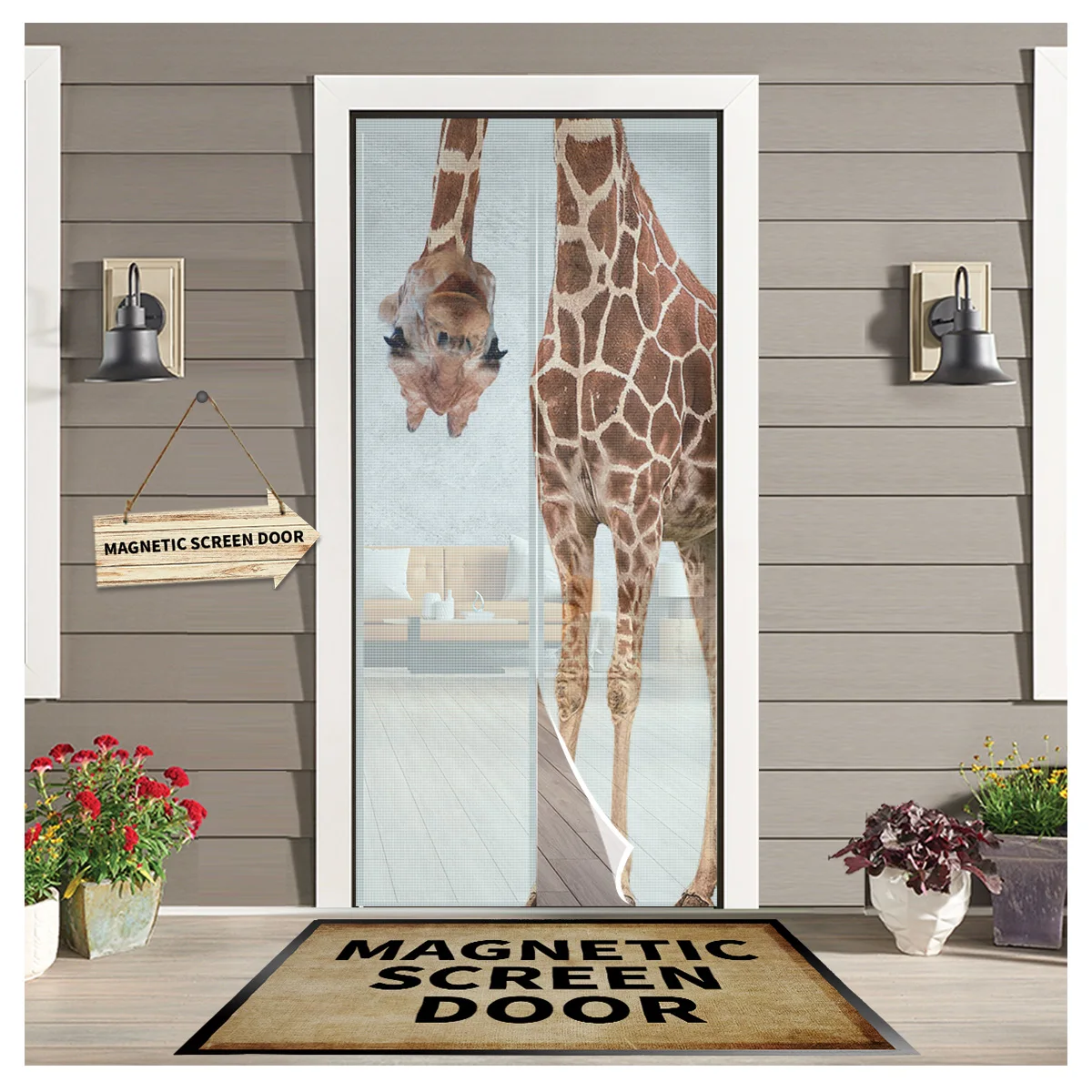

Giraffe Probe Cute Simple Door Curtain Magnetic Mosquito Net Curtains Bedroom Insect Door Screen Gauze Door Window Screens