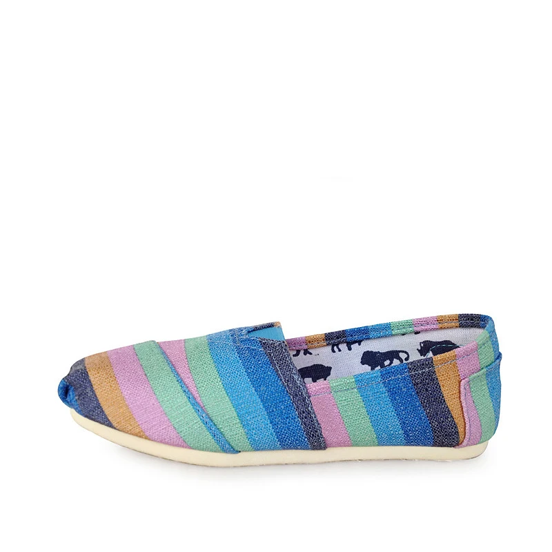 Loafers Color Ladies Flat Canvas Casual Shoes Ladies Cloth Shoes Ladies Comfortable Soft Breathable Lightweight Women's Shoes