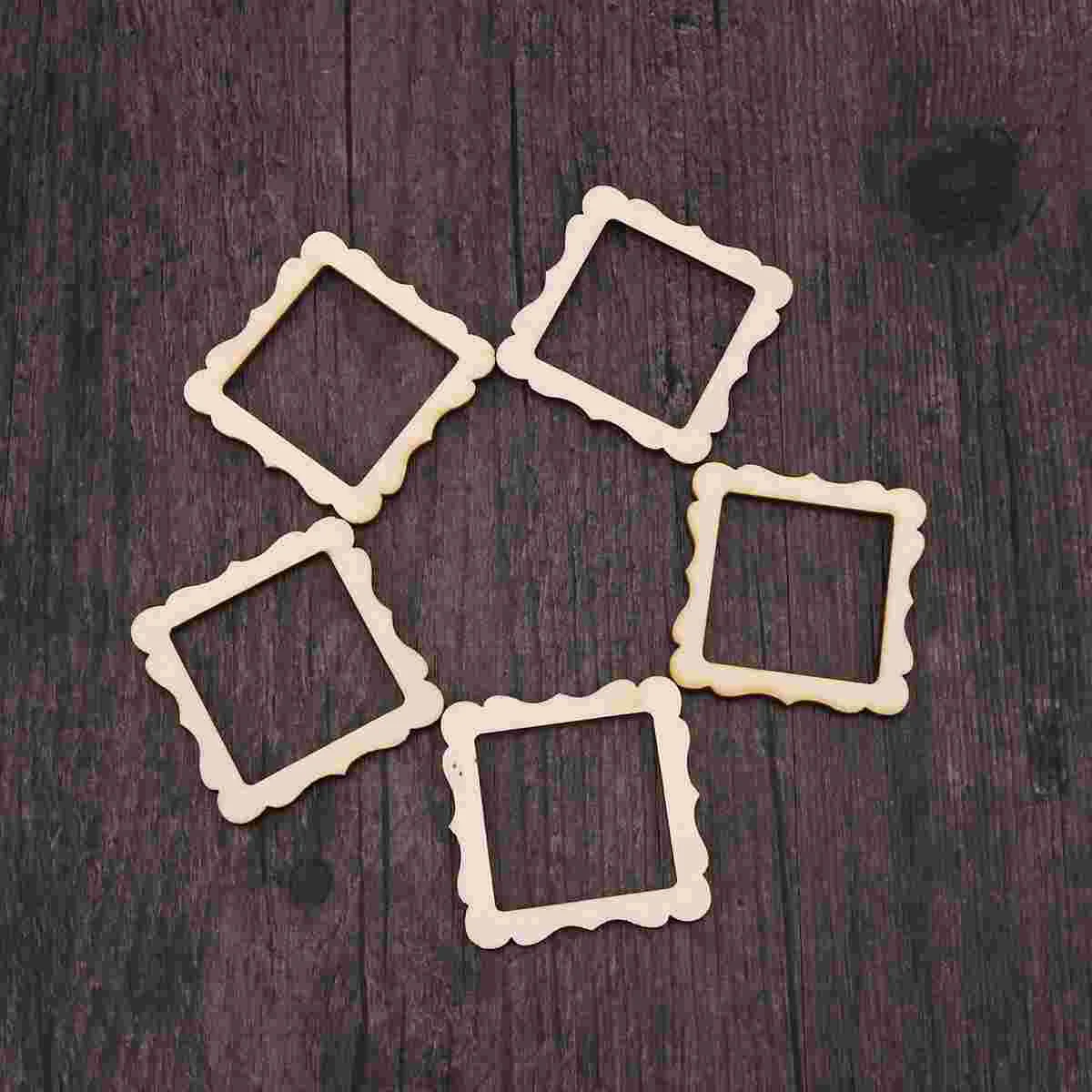 

10pcs Square Photo Frame Shape Pieces Cutouts Craft Embellishments Ornament Manual Accessories for DIY