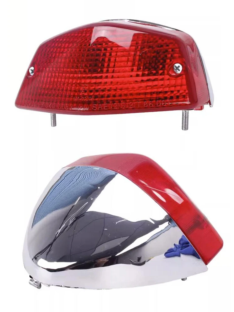 

Motorcycle Tail Light for STEED400 VLX400 Chopper Cafe Racer Rear Brake Stop Lamp Red Lens Silver Base Taillight With Free Bulb
