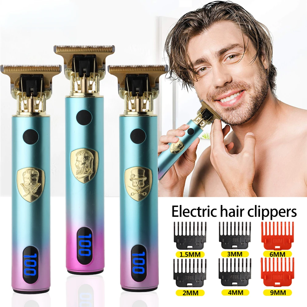 

T9 0mm professional usb rechargeable electric shaver beard trimmer hair clipper for men haircutting machine barbershop