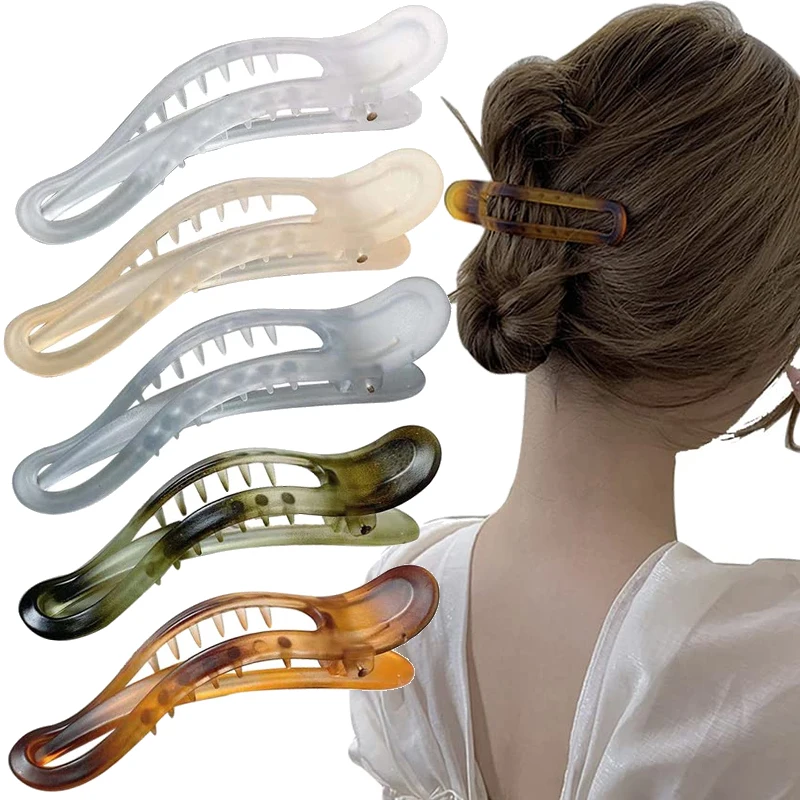 

Korean Solid Color Hair Clips Acrylic Hair Claws Hairpins Barrette Crab Elegant Ponytail Clip for Women Girls Hair Accessories