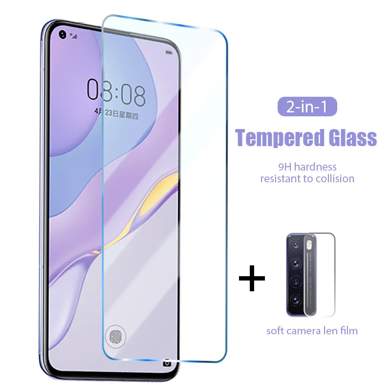 HD Front+Back Protective Tempered Glass On Huawei Mate 30 20 10 Lite Screen Protector On Huawei Nova 8 7 6 SE 7i 5G 5T Lens Film