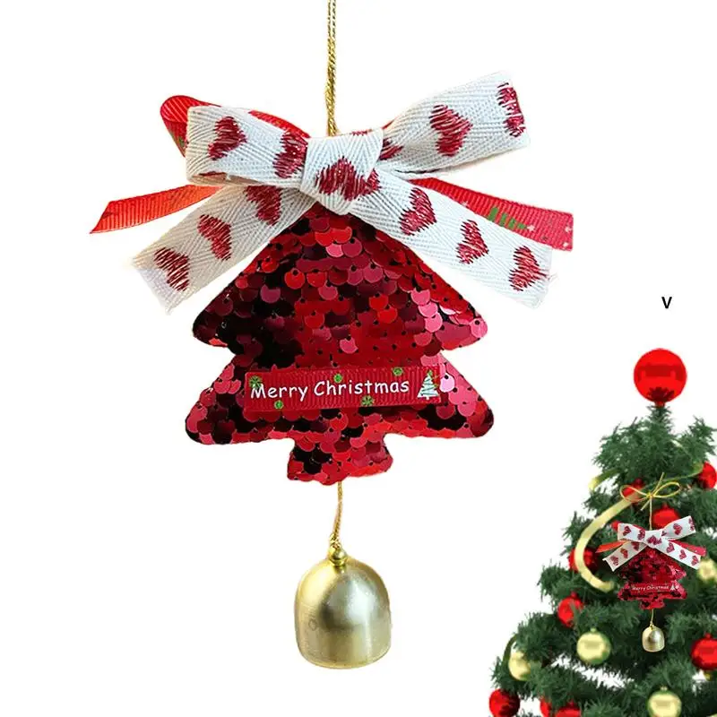 

Christmas Tree Decorations With Bells Artistic Christmas Tree Pendant With Red Sequin And Bell Seasonal Decors For Christmas