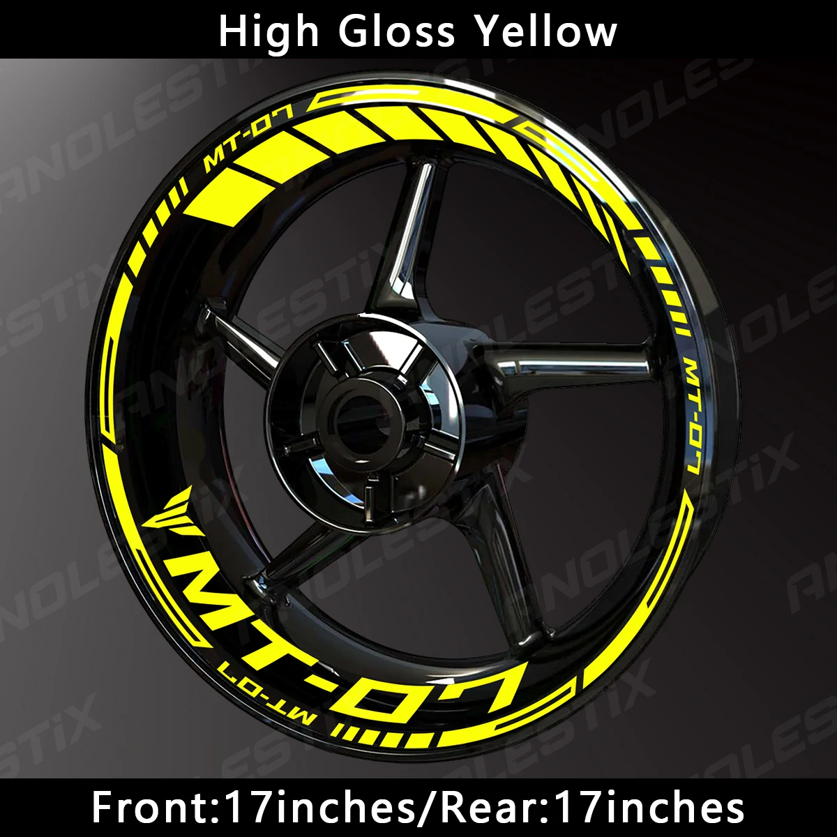 

AnoleStix светоотражающая наклейка на колесо мотоцикла, наклейка на ступицу, обод, полосатая лента для YAMAHA MT-07 MT07