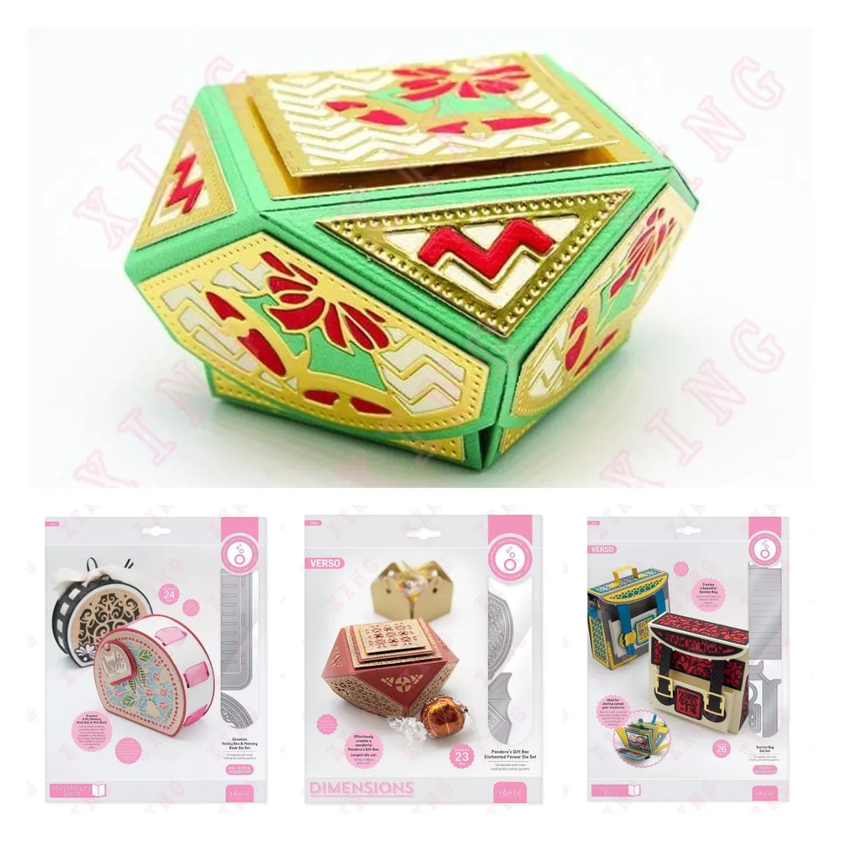 

2023 Devotion Vanity Box Memory Book Satchel Bag Pandoras Gift Enchanting Favour Decoration Embossing Die Set Metal Cutting Dies