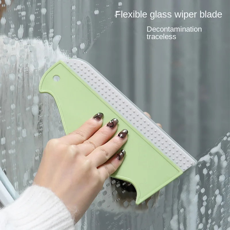 

Household Bathroom Mirror Cleaner with Silicone Blade Hook Cleaning Car Glass Shower Squeegee Window Glass Wiper Scraper