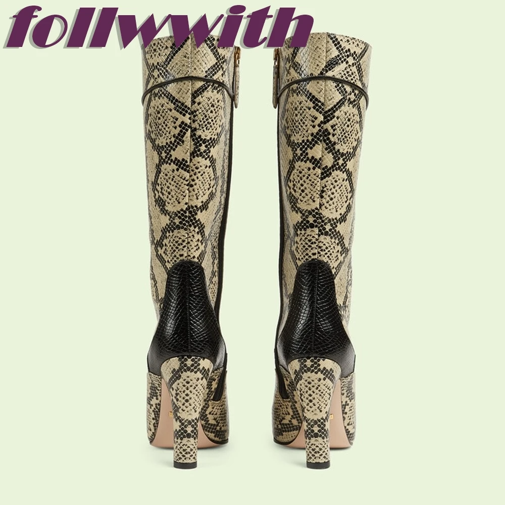 Уникальные Дизайнерские Сапоги в стиле пэчворк со змеиным узором на