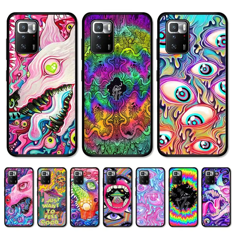 

Colourful Psychedelic Trippy Art Phone Case for Redmi 5 6 7 8 9 A 5plus K20 4X S2 GO 6 K30 pro