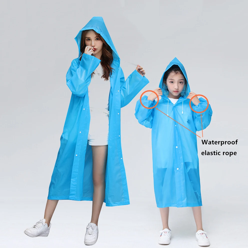

Thickened Waterproof EVA Rain Coat Kids Clear Transparent Tour Waterproof Rainwear Suit Raincoats Children Adult Raincoat