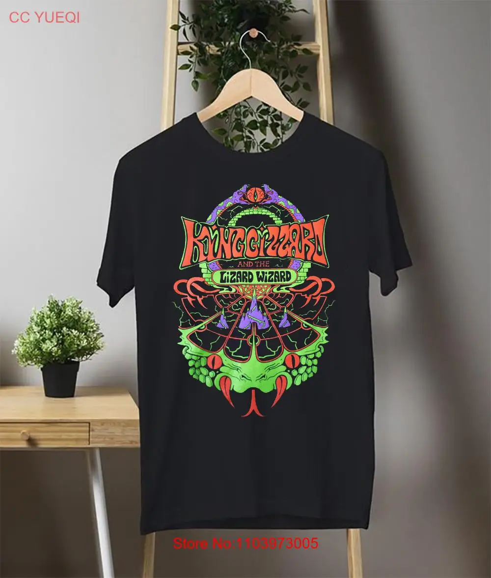 Новая популярная черная футболка с волшебником короля гизкарда и ящерицы BL176