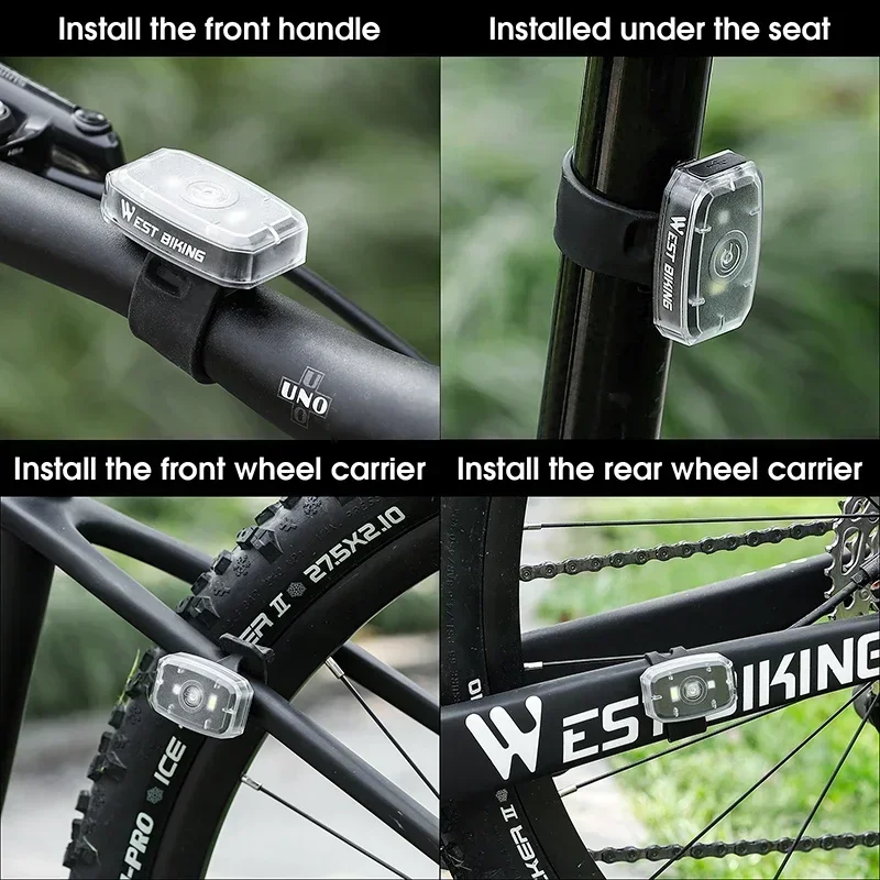 WEST BIKING Велосипедный передний/задний фонарь USB Перезаряжаемый
