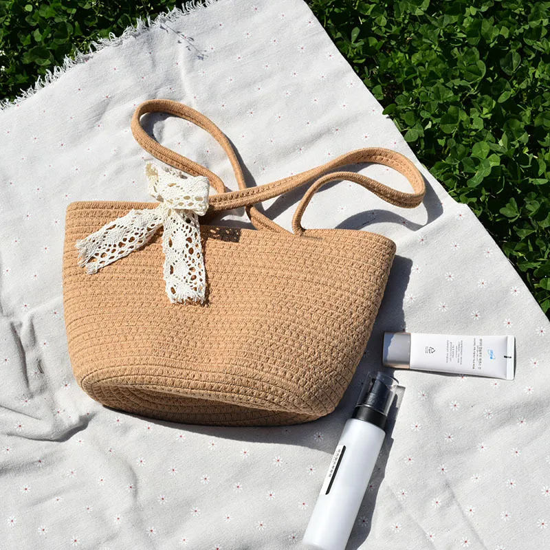 

Shoulder Bag Handbag Cotton Rope Custom Wholesale Manufacturer Handbag Tote Bag Ladies Crossbody Straw Woven Leisure