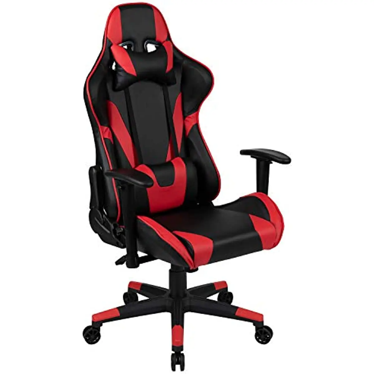 

Flash Furniture X20 Ergonomic Computer Gaming Chair Adjustable Swivel Chair with Fully Reclining Back In Red LeatherSoft