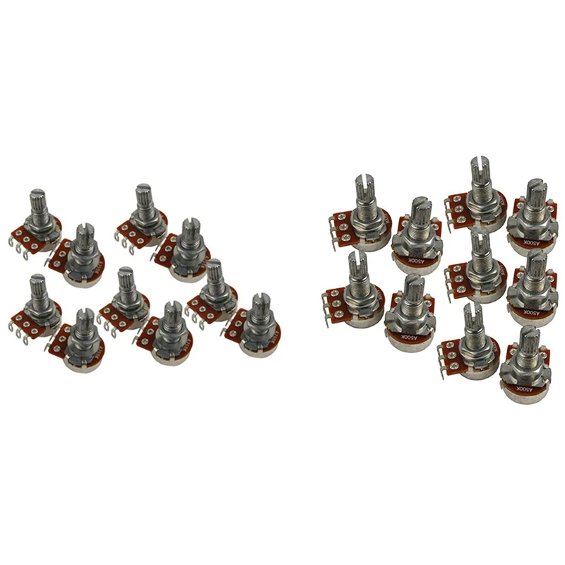 20Pcs Guitar Small Size Pots Potentiometers For Guitar Bass Parts,A500K & A250K