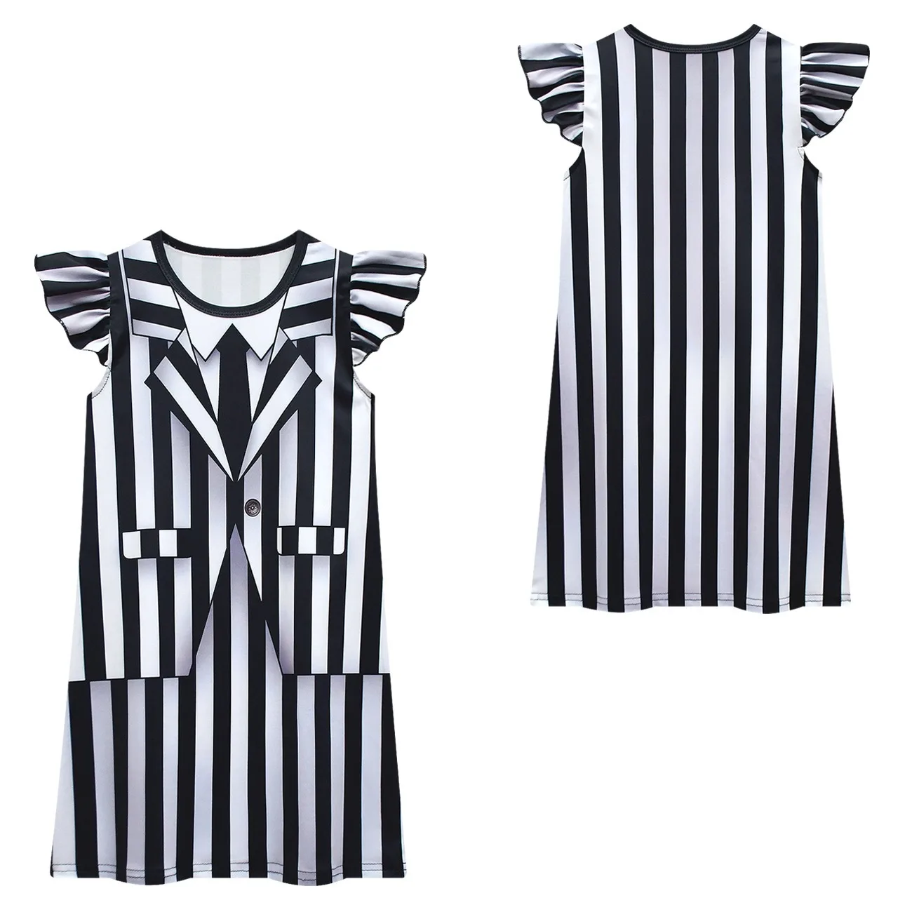 Детский костюм B-Beetlejuice 2 Underworld Mage BBeetleJuiceS карнавальный для девочек черно-белое