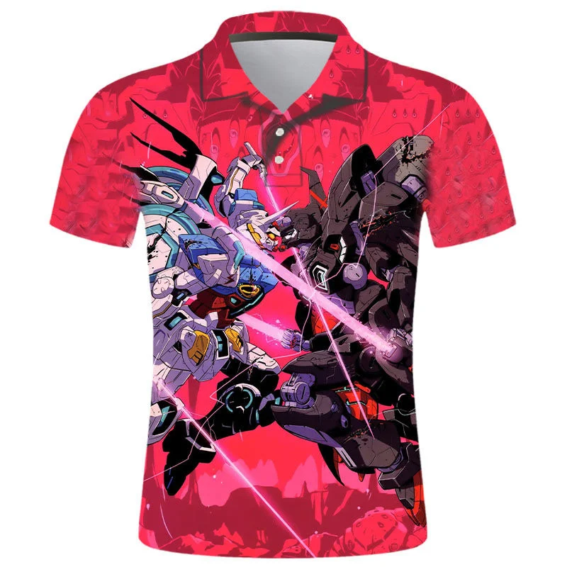 

Рубашка-поло мужская летняя с коротким рукавом и 3D-принтом