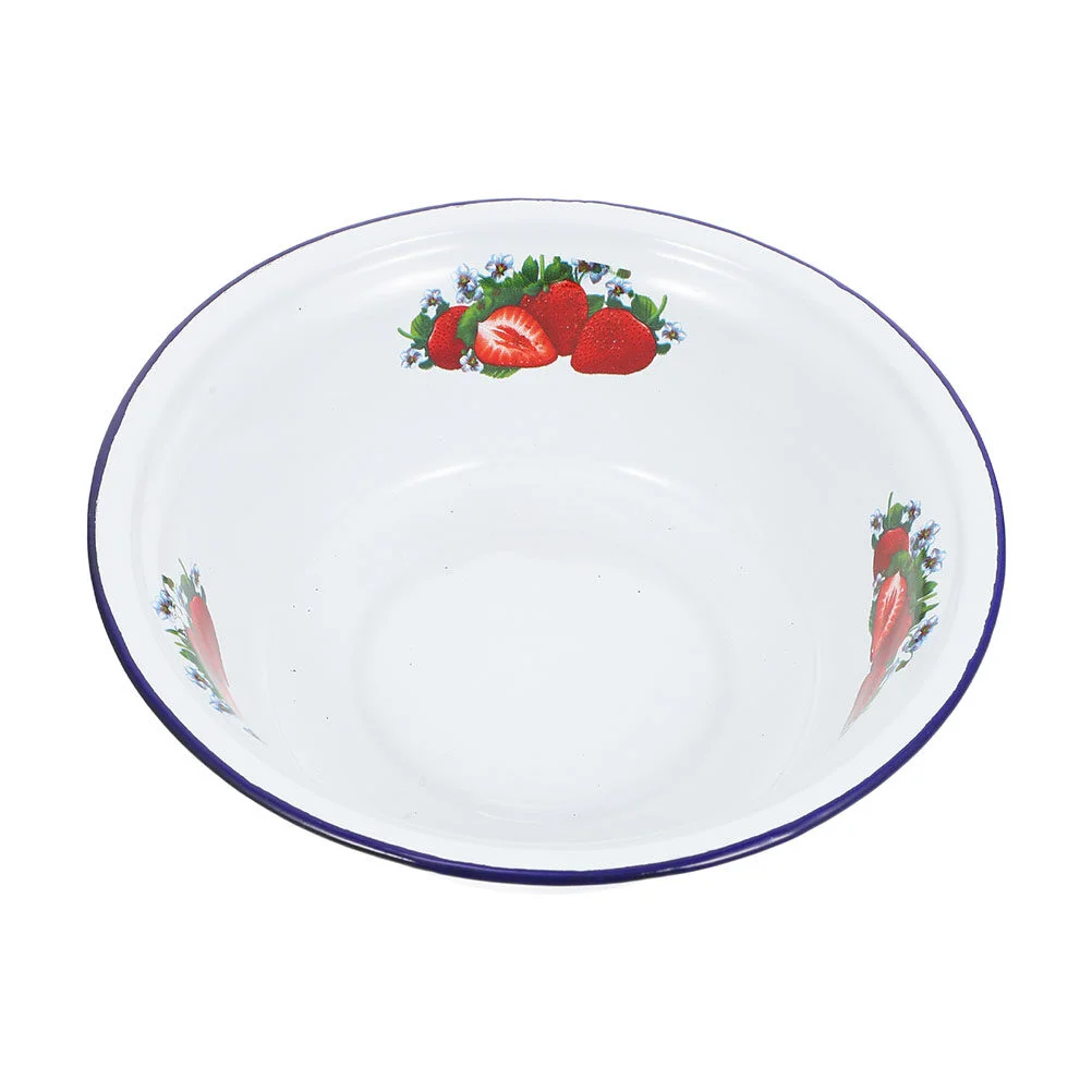 

Enamel Basin Thickened Soup Holder Kitchen Enamelware Deepen Noodle Bowl Server Household
