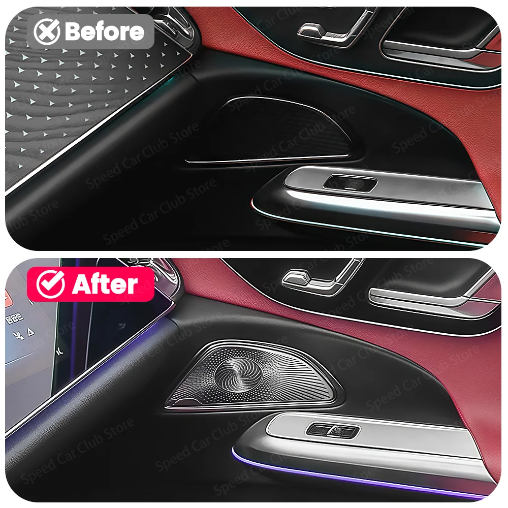Фото Декоративная накладка на динамик без LED-подсветки для Mercedes-Benz New E-Class W214, аксессуар для автомобильной аудиосистемы №3