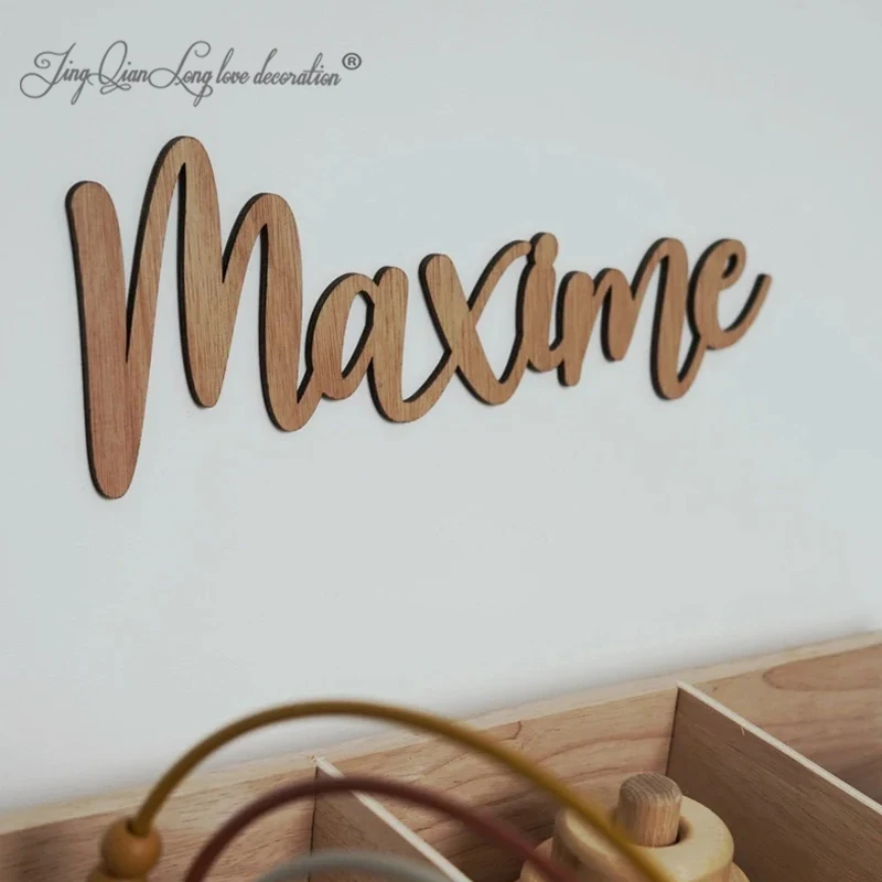 Незаконченные деревянные буквы настенное искусство название шрифта на заказ