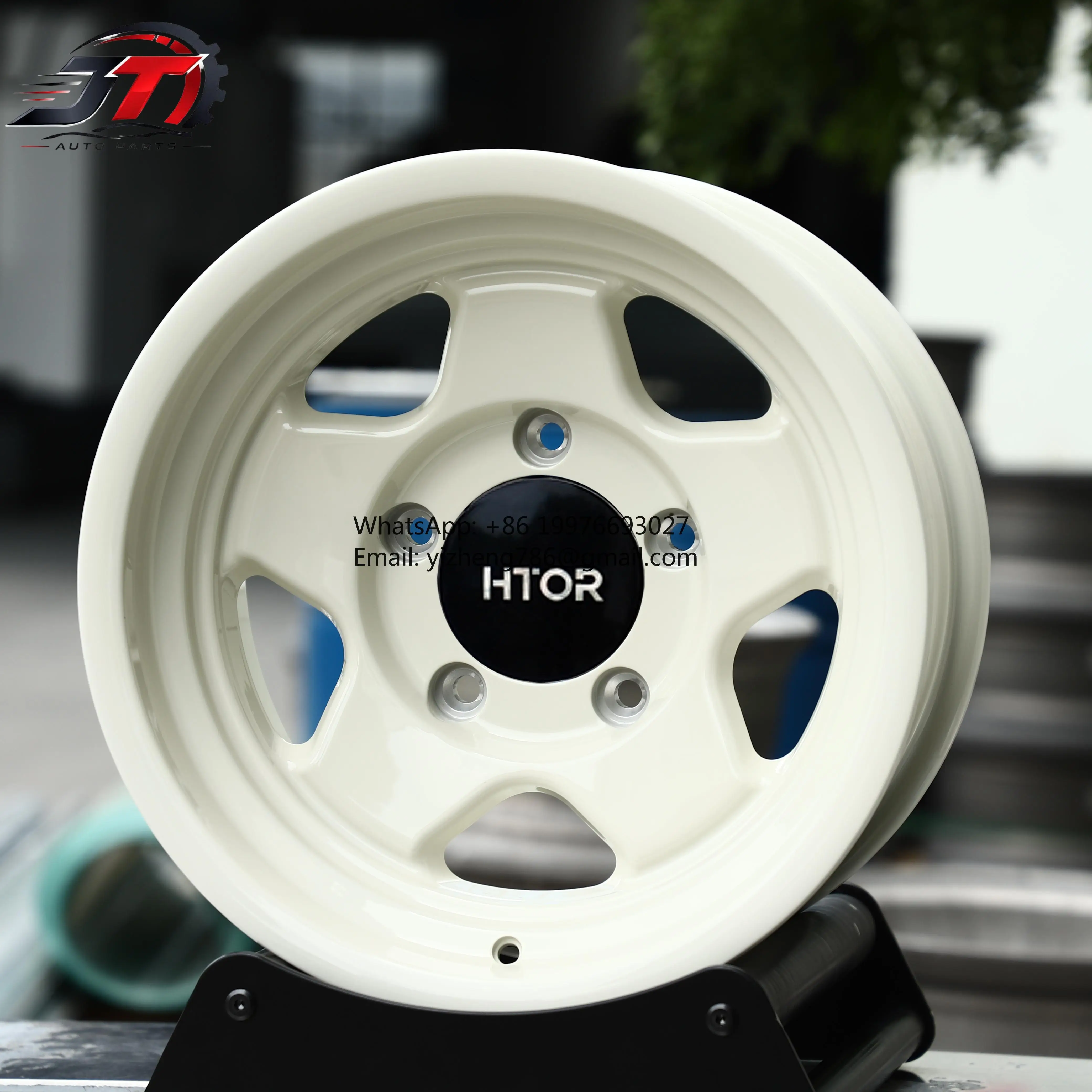 Фото Кованые диски JT Custom 15x8 16x8 17x8.5 5x114.3 5x127 в ретро-стиле с 5 спицами, цвет мятно-белый, для Wrangler TJ, Cherokee XJ, GMC Jimmy. №1