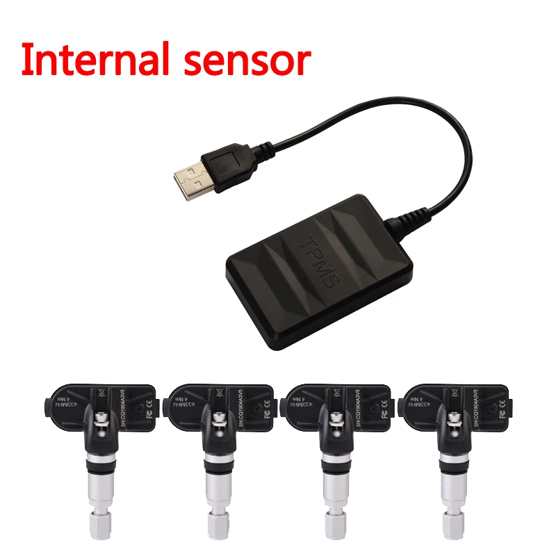 

USB-датчик TPMS, система контроля давления в шинах для автомобильного радиоплеер Android с 4-мя внутренними или внешними датчиками