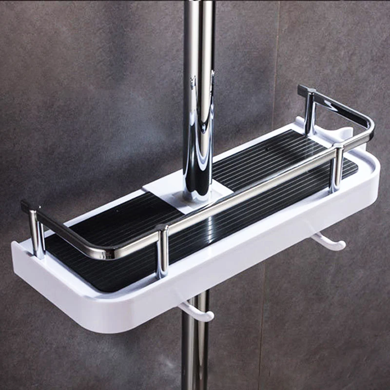 

Shower Storage Rack Bathroom Pole Shelves Holder Detachable Tray Rack Organizer Shampoo Tray Single Tier Shower Head Holder