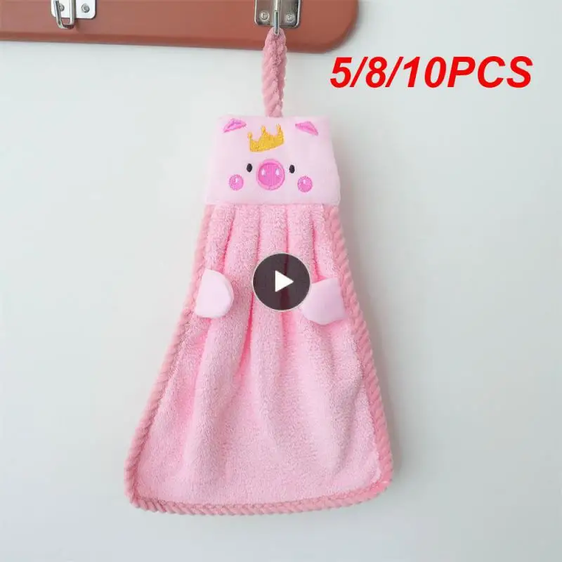 

5/8/10PCS Finely Crafted Super Absorbent Hand Towel Used Repeatedly Cute Design Quick Drying Multi Scene Use Neatly Wired Towels