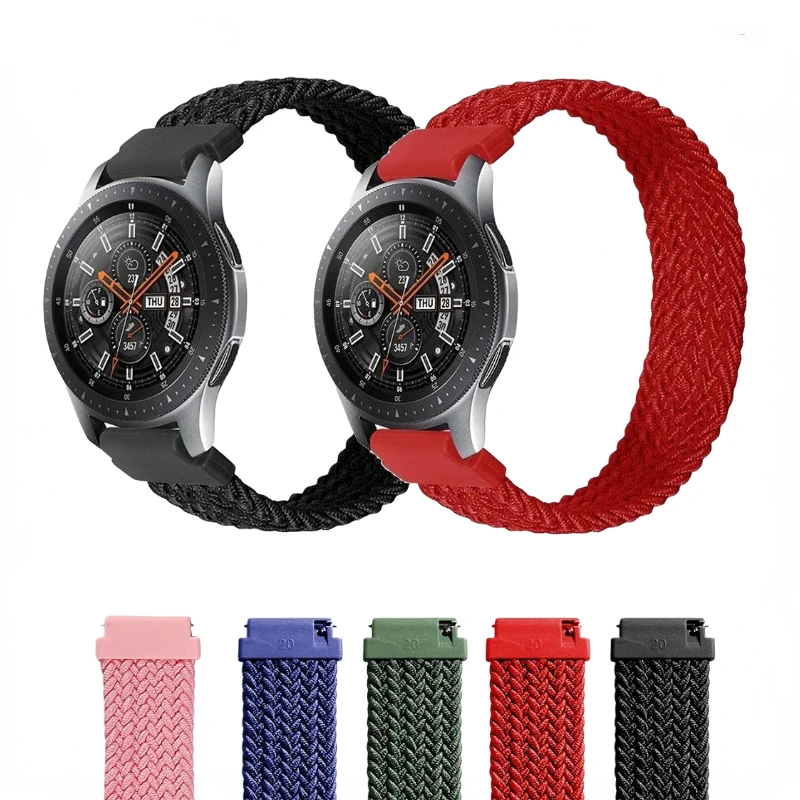 

Плетеный нейлоновый ремешок Solo loop для Samsung Galaxy Watch 3/46 мм/42 мм/active 2/Gear S3/Huawei Watch GT2/2e для Amazfit GTR 47 мм ремешок