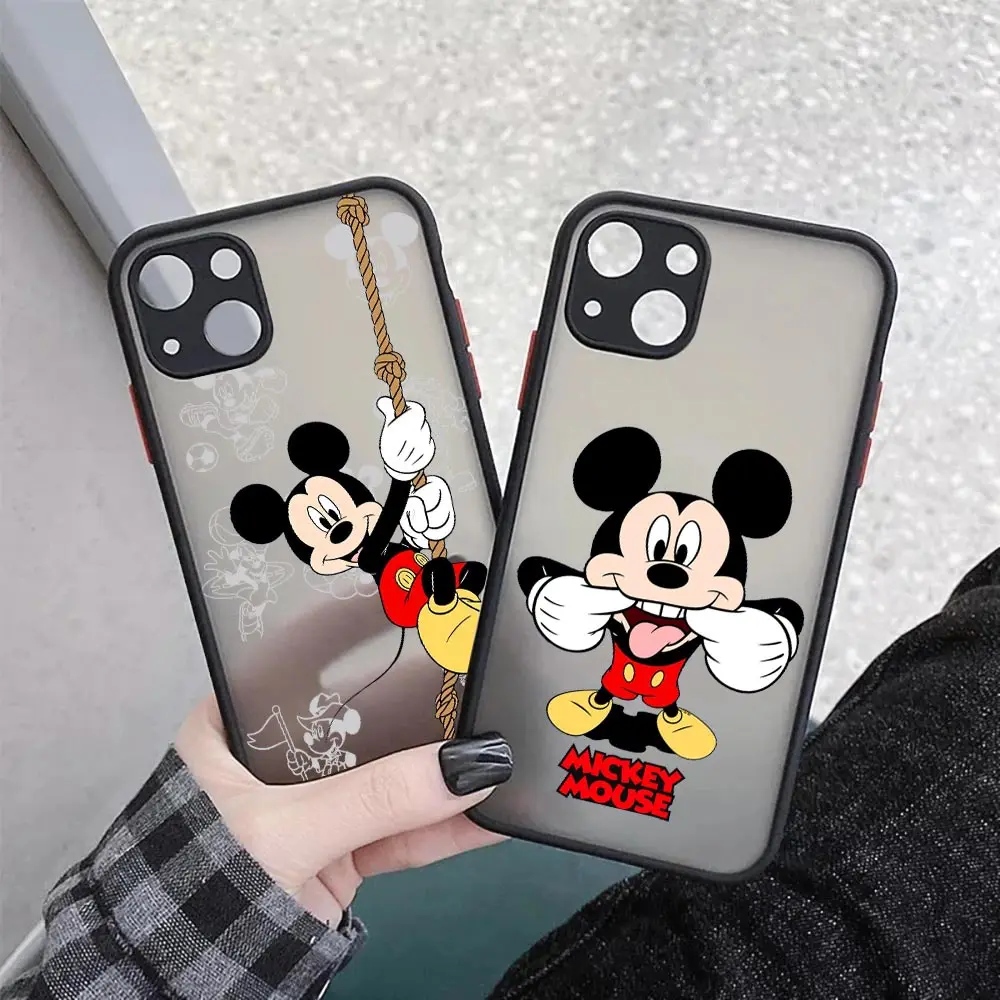

Mickey Mouse Donald Duck Anime Cartoon Phone Case For Apple iPhone14 13 12 11 Pro Max 8 7 SE XR XS Plus Matte Cover Fundas Coque