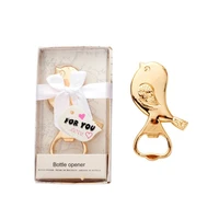 love bird shape beer bottle opener gifts alloy wedding favors for guests gold silver color cuckoo with exquisite packaging box