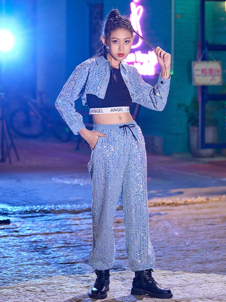 Костюм джазовый Для Девочек Блестящий детский танцевальный барабан для улицы