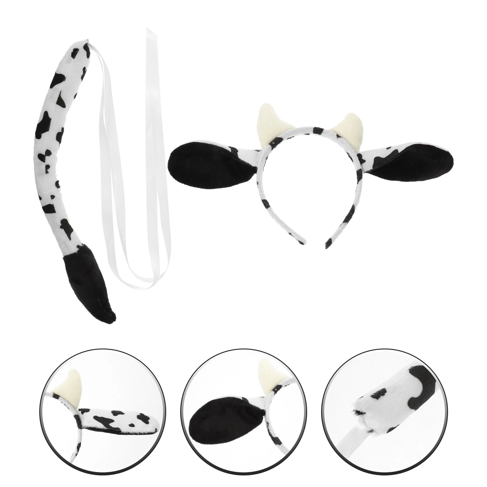 

Performance Supplies Cow Ears Headband Tails Costume The Party Prop Fabric Props Cosplay