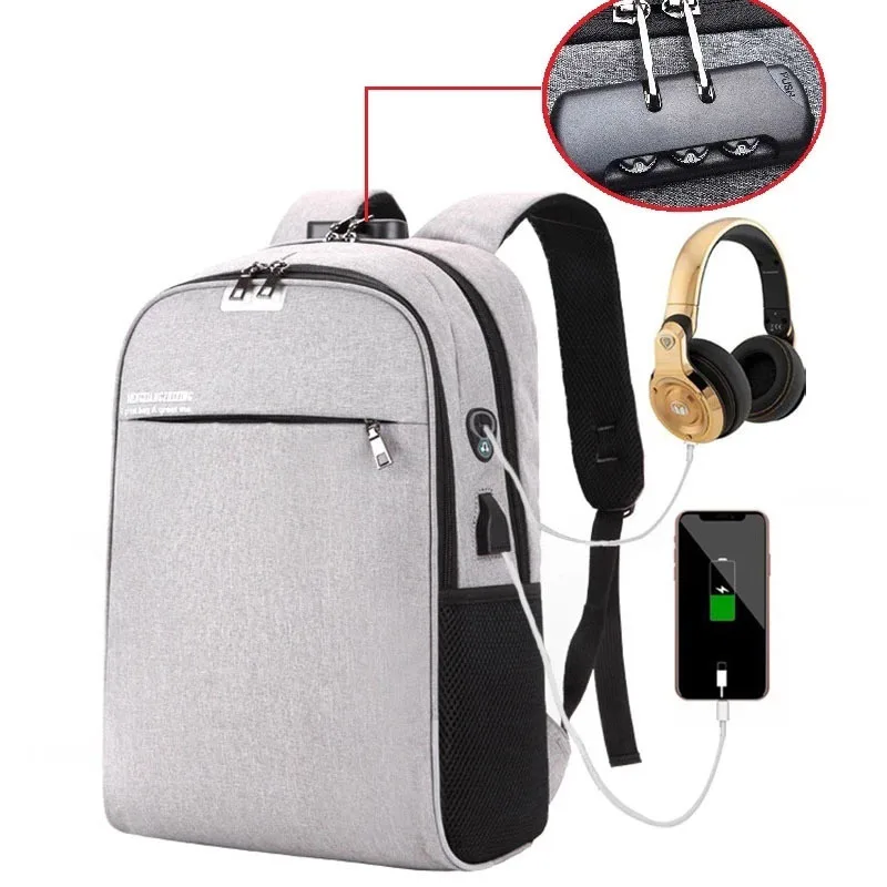 

Teenage Anti Theft Laptop 15'6 Backpack Student USB School Bag Men's Travel For Boys Mochilas Para Hombre Muchilas Masculino