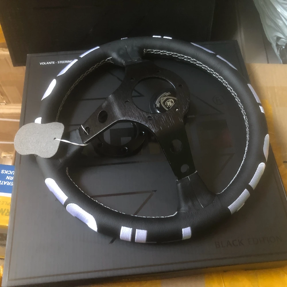 Белый 13-дюймовый универсальный руль T&ampE Racing Vertex для автомобиля JDM из натуральной