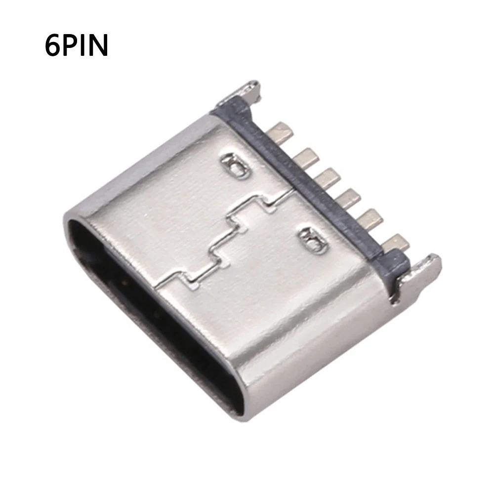 10pcs/lot 6 Pin SMT Socket Connector Micro USB Type C 3.1 Female Placement SMD DIP For PCB design PD high current fast charge