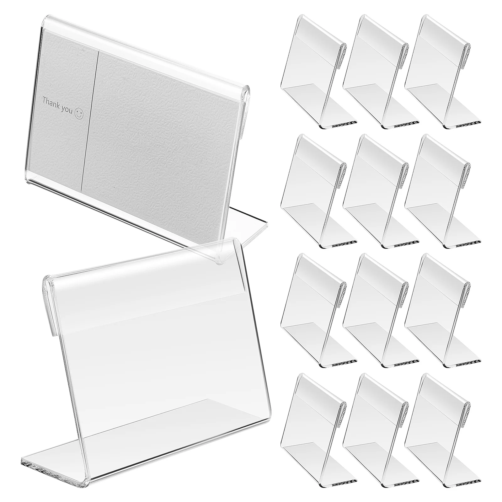 

20 Pcs Clear Sign Holder Wedding Stand Signs Acrylic Tags Display Stands Table Card Holders Top