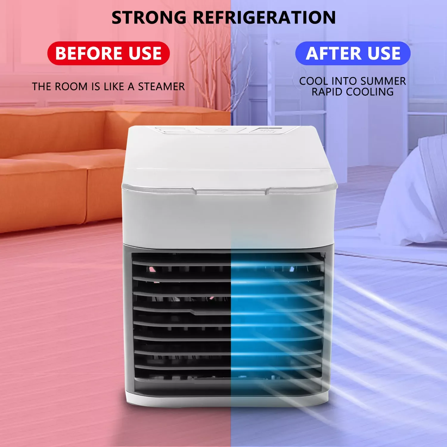 

NEW2023 Mini Air Conditioner Air Cooler Fan Water Cooling Fan Humidifier for Bedroom Office Desktop USB Air Conditioning Fan