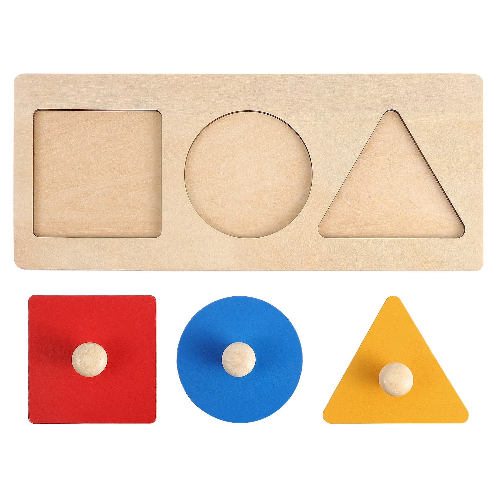 

Puzzle Wooden Shape Toy Geometric Puzzles Knob Geometry Shapes Montessori Kids Baby Multiple Wood First Toddler Educational