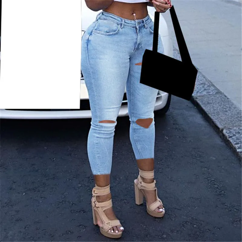 African ethnic Women Jeans Rainbow Colour Criss-cross Lace Up Hole Sheath Elastic High Waist Long Pencil Denim Pants Bandage
