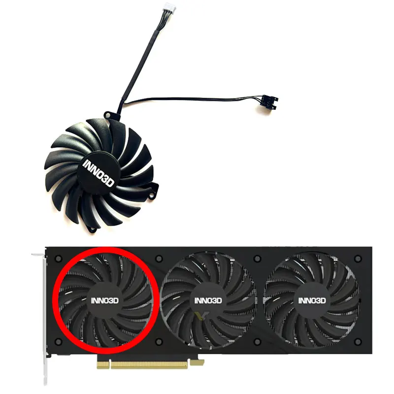 Новинка 85 мм для видеокарты INNO3D GeForce RTX 3070ti 8 Гб X3 OC Black Gold Extreme Edition