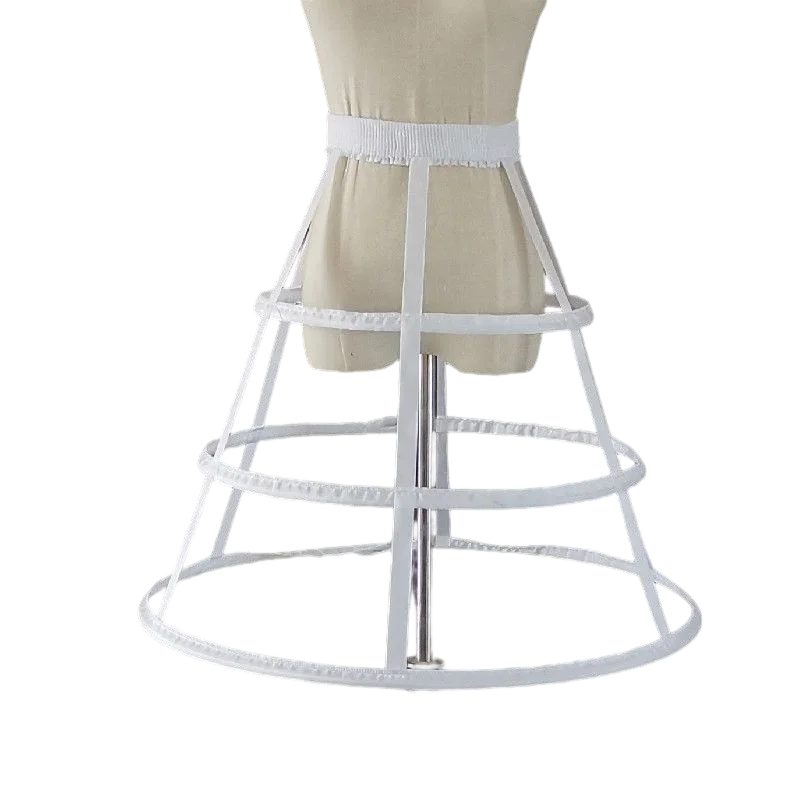 Свадебная нижняя юбка трапециевидной формы с тремя обручами кринолиновая