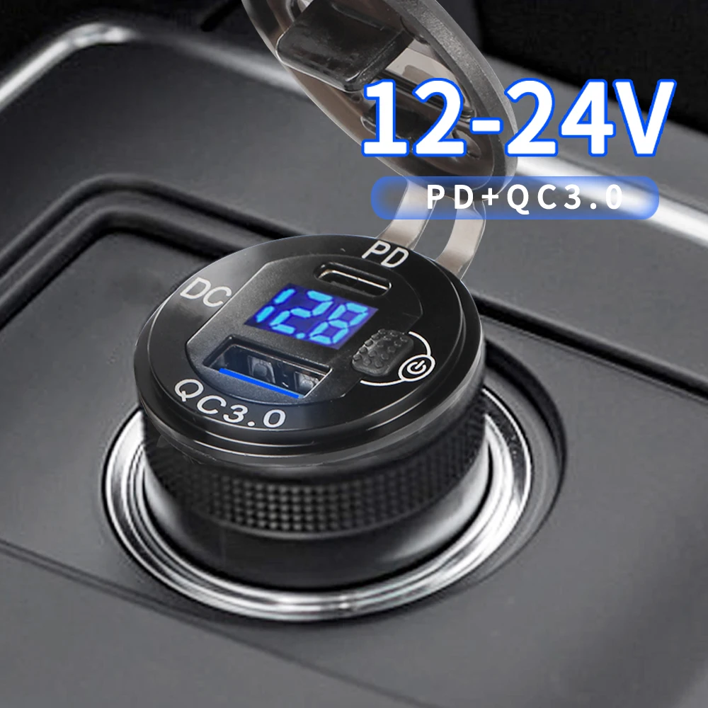 

Car Charger Socket QC3.0 USB Quick Charge 3.0 Waterproof With Switch Voltmeter For 12V-24V Motorcycle Marine Truck RV Adapter
