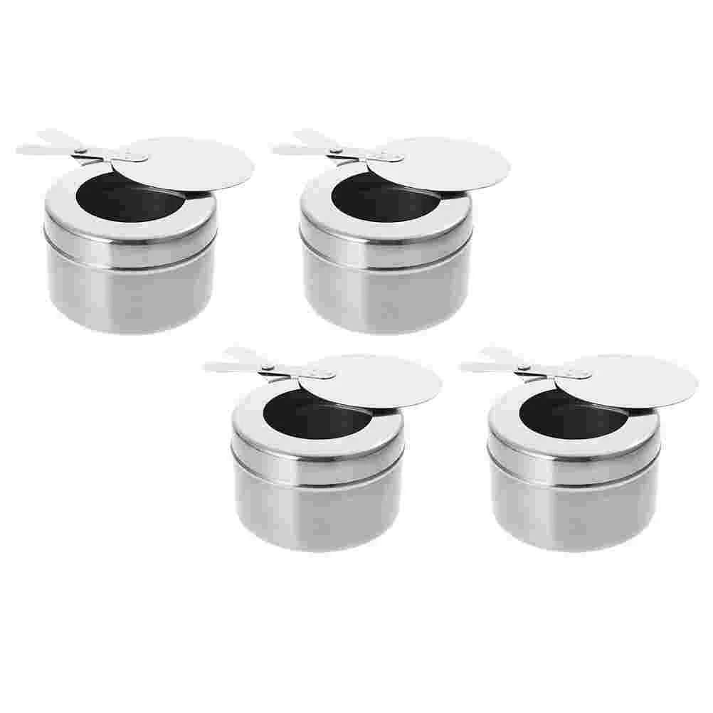 

4 Pcs Stainless Steel Stove BBQ Camping Supply Hotel Burner Heating Tool Mini Stoves Server