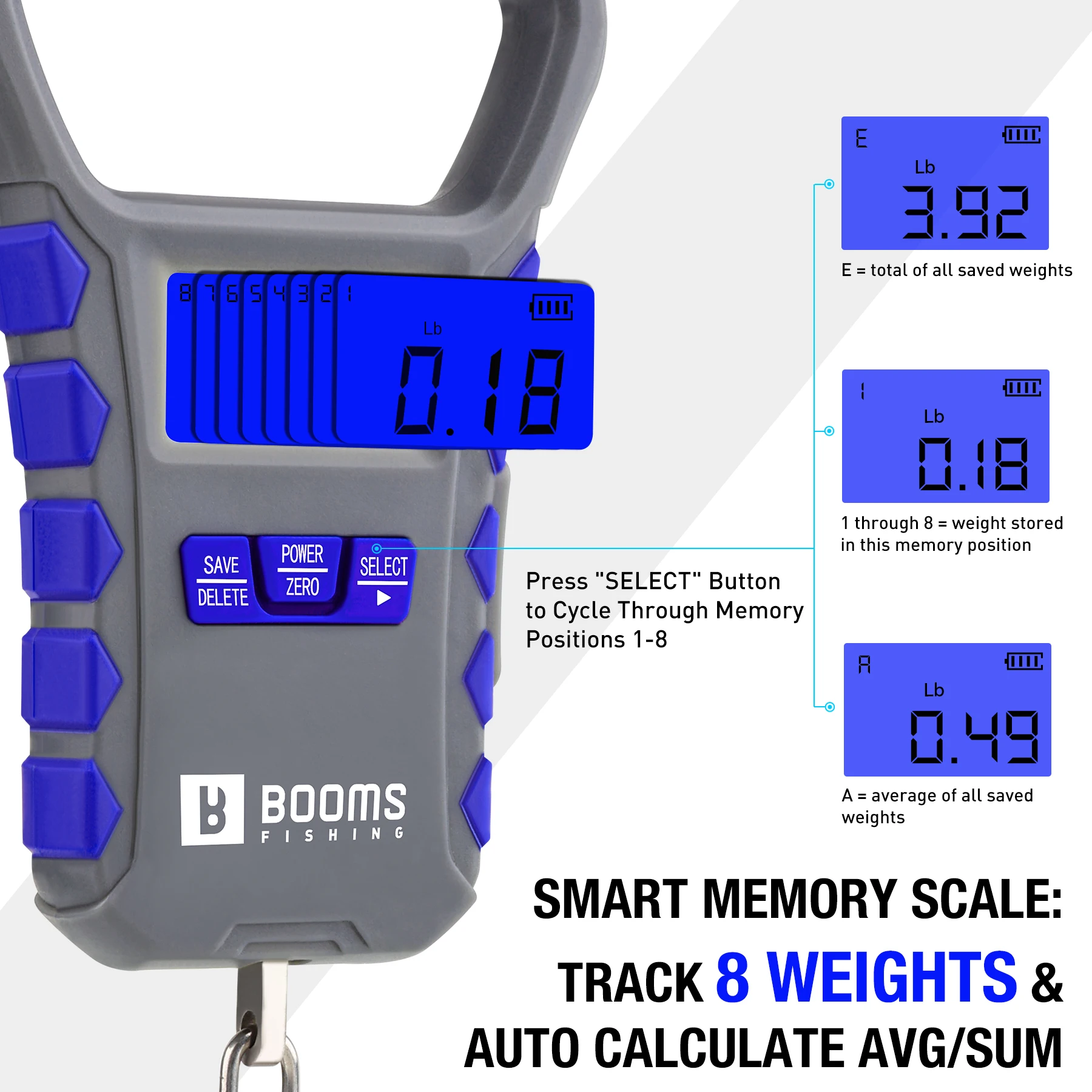 Фото Рыболовные весы Boomsfishing XW50, USB-зарядка, емкость 65 фунтов/30 кг, ультратонкий цифровой ЖК-дисплей, эргономичная ручка, аксессуары для рыбы №3