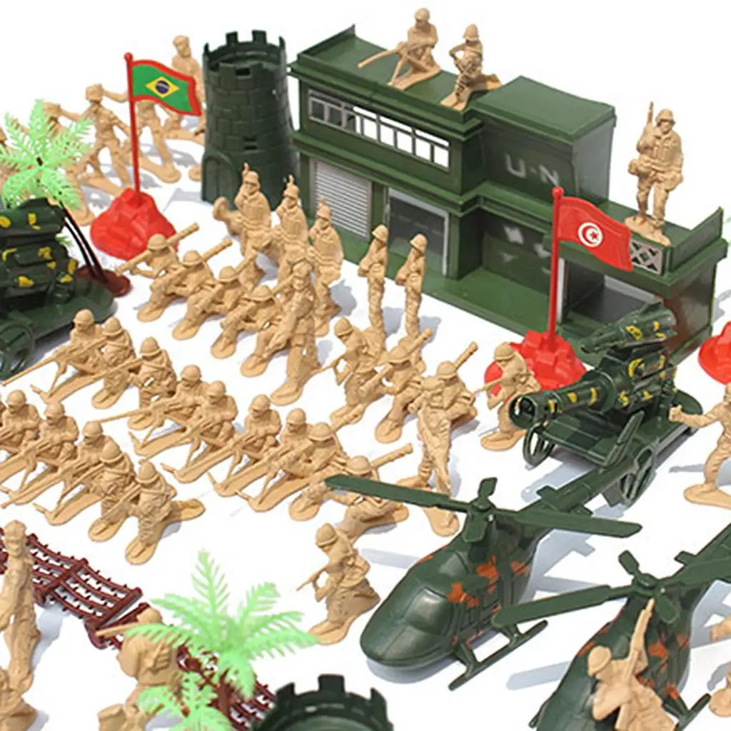 

188pcs Action Figures Set 5cm Soldiers & Assorted Accessories