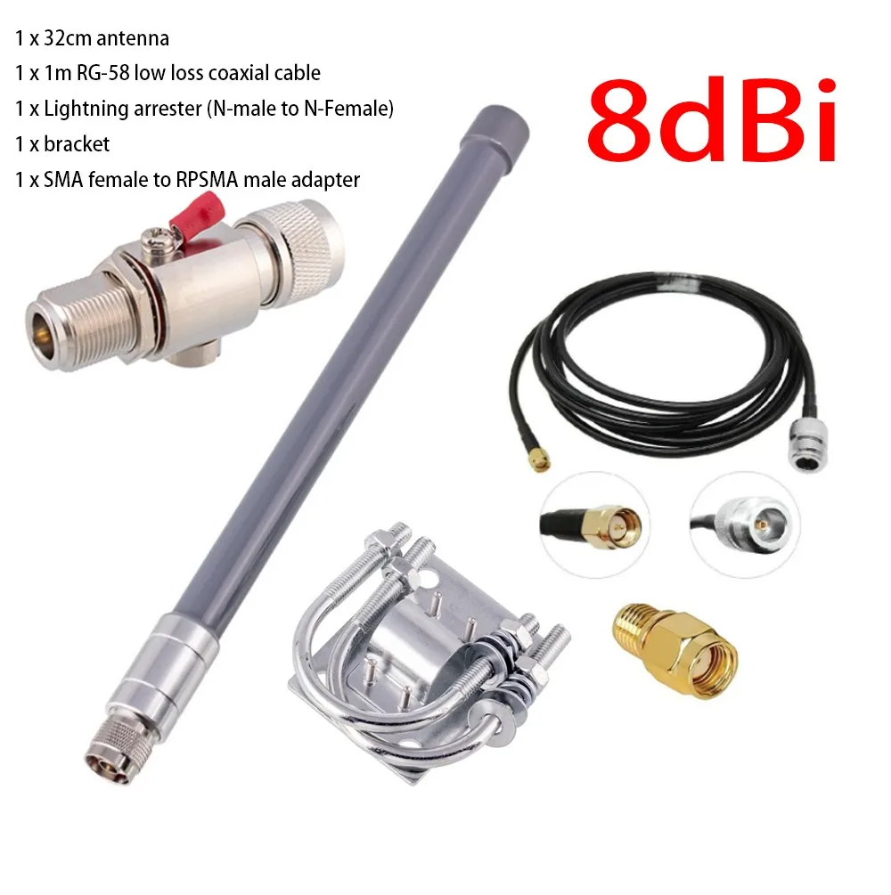 

Helium Hotspot 8Dbi Antenna 868MHz Fiberglass Aerial Kit Lora IoT HNT Miners Gray Fiberglass Antenna Antenna SMA Female