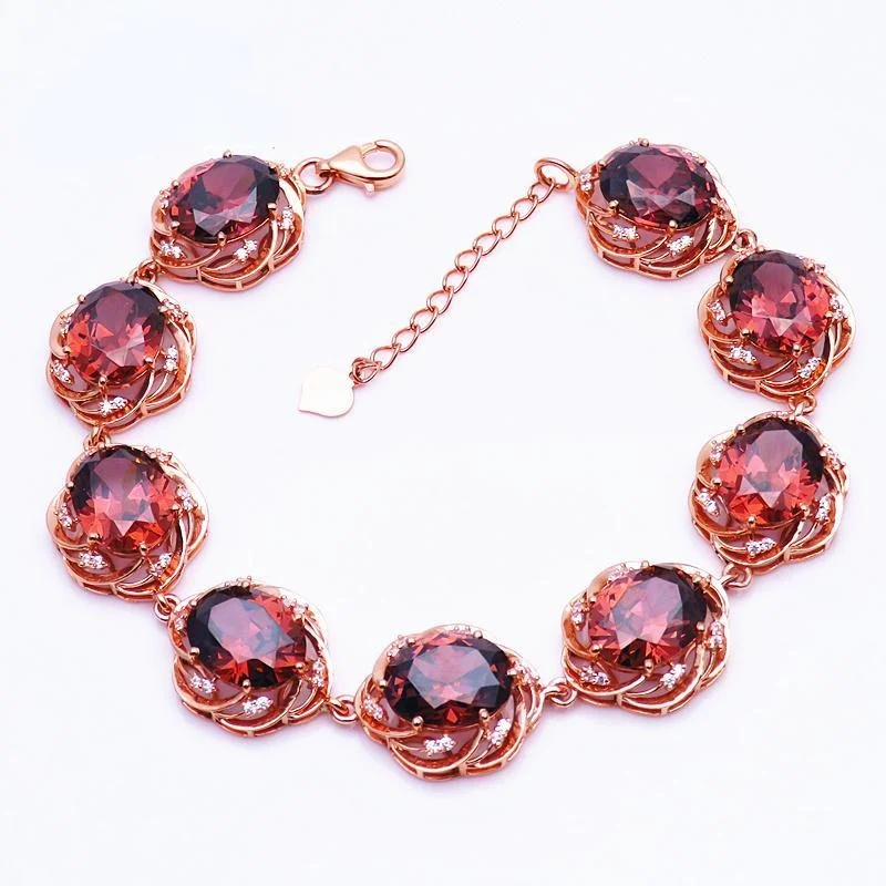 

Jewelry Russian Purple Gold Color Gold New Fashion Elegant Smoky Gem Bracelet Luxury Version Jewelry